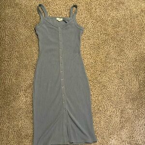 Snap front ribbed maternity dress